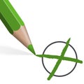 green pencil for selection Royalty Free Stock Photo
