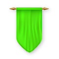 Green Pennat Flag Vector. Award Background. Competition Element. Victory, Winner. Heraldic 3D Realistic Isolated