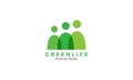3 green people or human teamwork logo symbol icon vector graphic design illustration