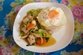 Green pepper chicken egg stirfry Royalty Free Stock Photo