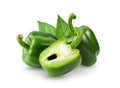 Green pepper full depth of field on white background