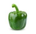 Green pepper full depth of field on white background