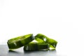 Green pepper sliced on white background Royalty Free Stock Photo