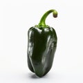 Realistic Chiaroscuro Poblano Pepper On White Background