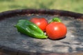 Green pepper and tomatoes