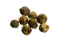 Green peppercorns, Schinus terebinthifolius. Isolated on white background Royalty Free Stock Photo