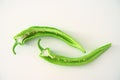 green peppers cut in half