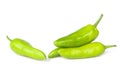 Green peppers isolated on white background