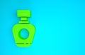 Green Perfume icon isolated on blue background. Minimalism concept. 3d illustration 3D render