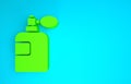 Green Perfume icon isolated on blue background. Minimalism concept. 3d illustration 3D render