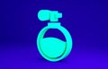 Green Perfume icon isolated on blue background. Minimalism concept. 3d illustration 3D render