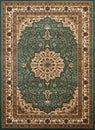 green persian carpet top view Royalty Free Stock Photo