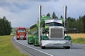 Green Peterbilt 359 Tank Truck in Truck Convoy