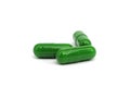 Green pharmaceutical capsules Royalty Free Stock Photo