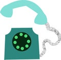 Green phone, simple flat illustration isolated on white background. Vector.