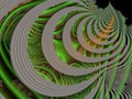 Green pink black geometries 3d geometries swirls sky shapes fractal, abstract geometries, background Royalty Free Stock Photo