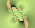 Green phosphorescent fractal abstract background, flowery texture