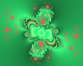 Phosphorescent green pink fractal abstract background, flowery texture