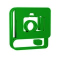 Green Photo album gallery icon isolated on transparent background.