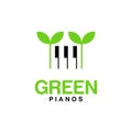 Green Piano Melody in Restaurant Logo Design