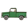 Green pick-up truck