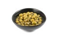 Green Pickled Olives Isolated, Olive Pickles, Pitted Fermented Olives Royalty Free Stock Photo