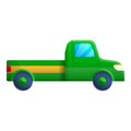 Green pickup icon, cartoon style