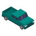Green pickup icon, isometric style