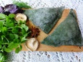 Green pies, dough cooked from nettle