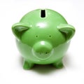 Green piggy bank