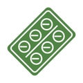 Green pills blister pack icon vector illustration design isolated Royalty Free Stock Photo