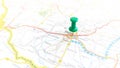 A green pin stuck in Pecs in a map of Hungary Royalty Free Stock Photo