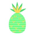 Green pineapple icon cartoon . Ananas fruit