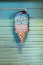 Big ice cream neon sign over a wall Royalty Free Stock Photo