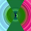Green pink blue phosphorescent circular lines sparkling forms shades forms abstract bright vivid background Royalty Free Stock Photo