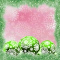 Green and pink christmas card. EPS 8 Royalty Free Stock Photo