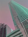 Green and pink colorful One Bloor West Condominium in Toronto Royalty Free Stock Photo