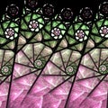 Green And Pink Fractal Spiral Pattern
