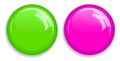 Green and pink fridge magnet buttons Royalty Free Stock Photo