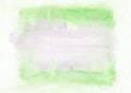 Green and pink horizontal watercolor gradient hand drawn background. Middle part is lighter than other sides of image