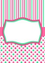 Green Pink Polka Dots greeting card