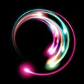Green and Pink Radiant Helix Vector Glowing Neon Spiral