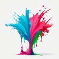Green,pink,red and blue colour mix slpash , colour smoke bomb Royalty Free Stock Photo