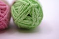 green and pink wools Royalty Free Stock Photo