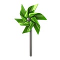 Green pinwheel 3d illustration Royalty Free Stock Photo