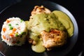 Green pipian pipian or mole verde, traditional Mexican food Royalty Free Stock Photo