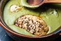 Green pipian pipian or mole verde, traditional Mexican food Royalty Free Stock Photo