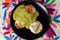 Green pipian pipian or mole verde, traditional Mexican food Royalty Free Stock Photo