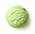 Green pistachio ice cream scoop Royalty Free Stock Photo