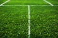 Green pitch perfection Soccer field with vibrant artificial grass texture